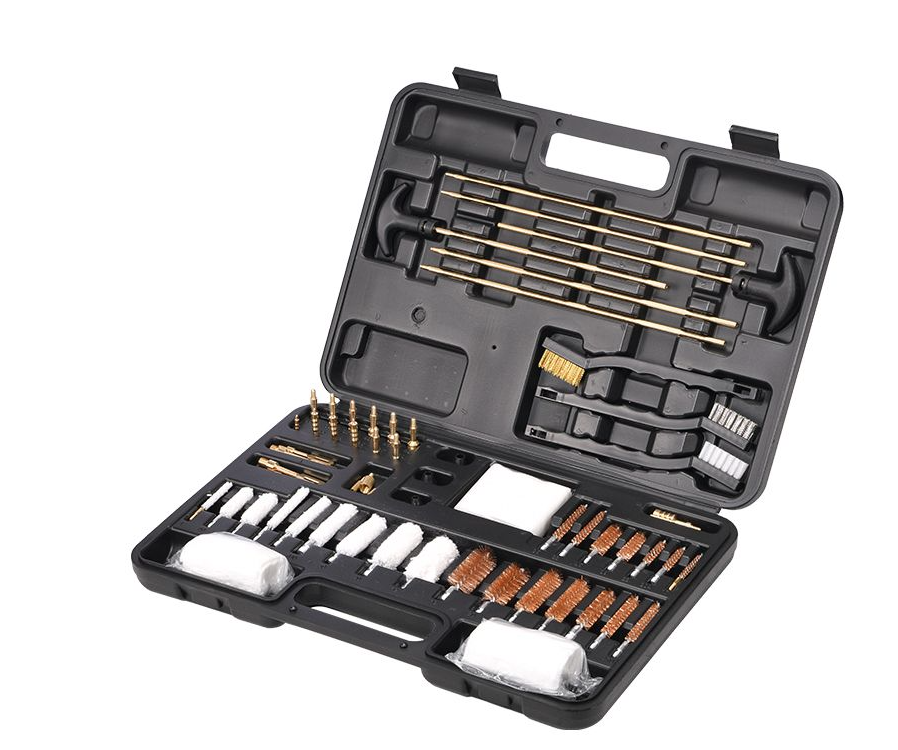 34-PIECE GUN CLEANING KIT IN HARD CASE (FOR .177 CAL TO .50 CAL AND SHOTGUN 12 & 20 GAUGE)