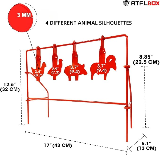 SPINNING TARGET - HEAVY DUTY (RAM, PIG, FOWL X 2) 32X43X13CM 5MM THICKNESS
