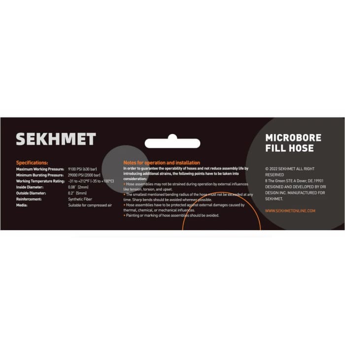[40’’] Sekhmet Flexible & Light DN2 Microbore fill hose 1/8
