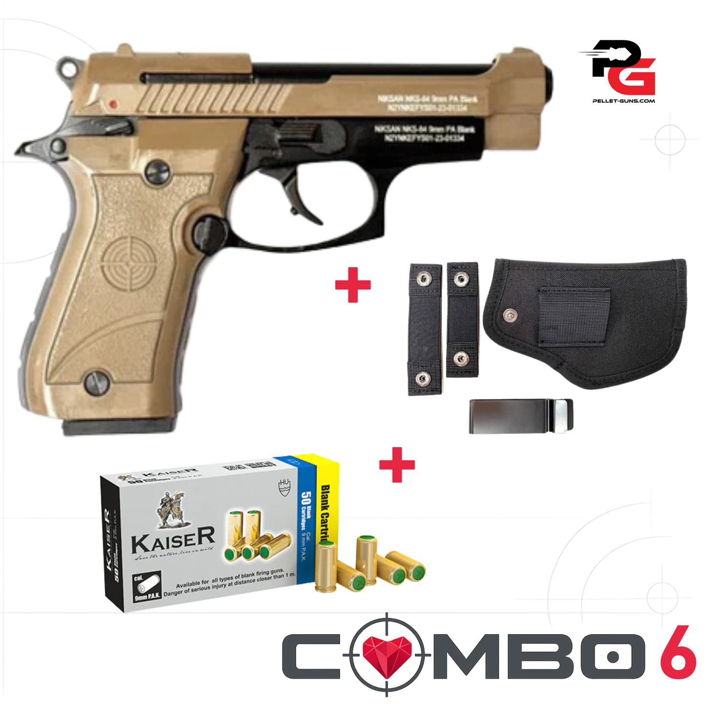 Niksan BP84 Blank Firing 9mm P.A.K - Tan/Khaki