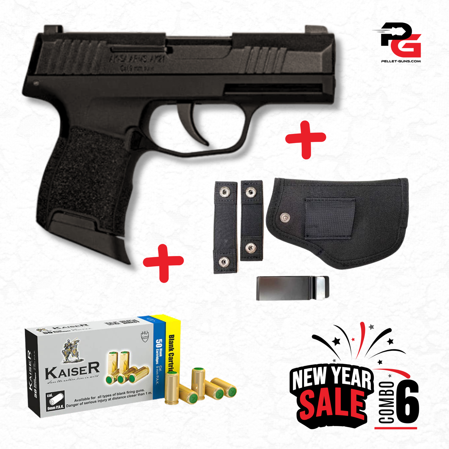 COMBO SALE - AKSA Arms AK-21 Blank Gun - Black