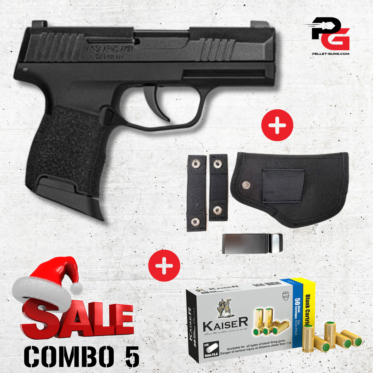 COMBO SPECIAL - AKSA Arms AK-21 Blank Gun - Black