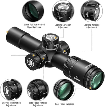 Discovery HD 2-12X24SFIR FFP-MIL rifle scope