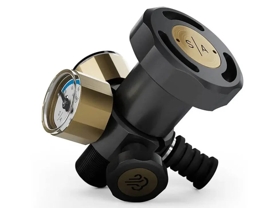 M18x1,5 Scuba Bottle Valve With Two Gauges And Bleed Screw SA ADJT SB