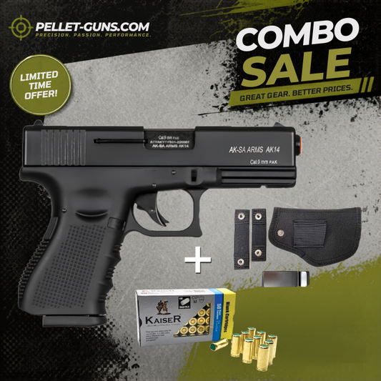 COMBO SPECIAL - AKSA Arms Model AK-14 Blank Gun - Black