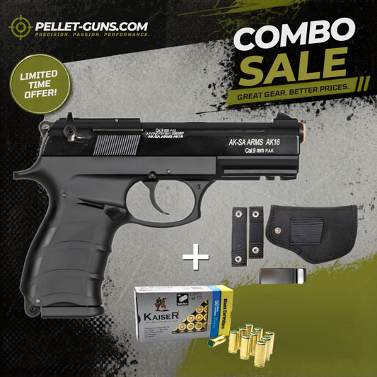 COMBO SPECIAL - AKSA Arms Model AK-16 Blank Gun - Black