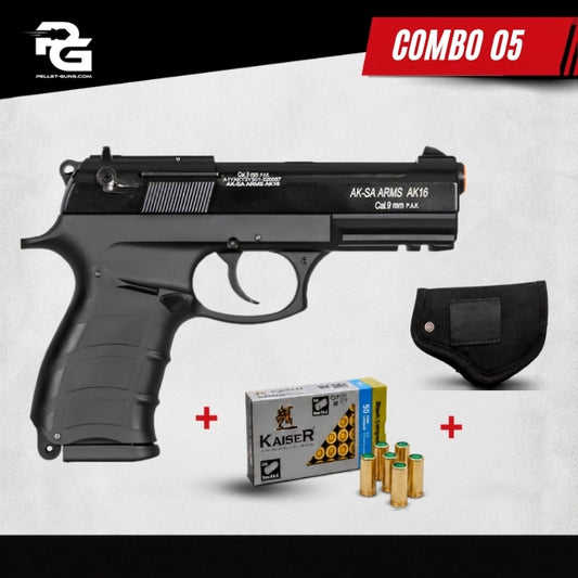 COMBO DEAL - AKSA Arms Model AK-16 Blank Gun - Black