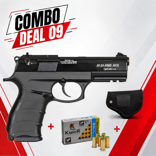 COMBO SPECIAL - AKSA Arms Model AK-16 Blank Gun - Black