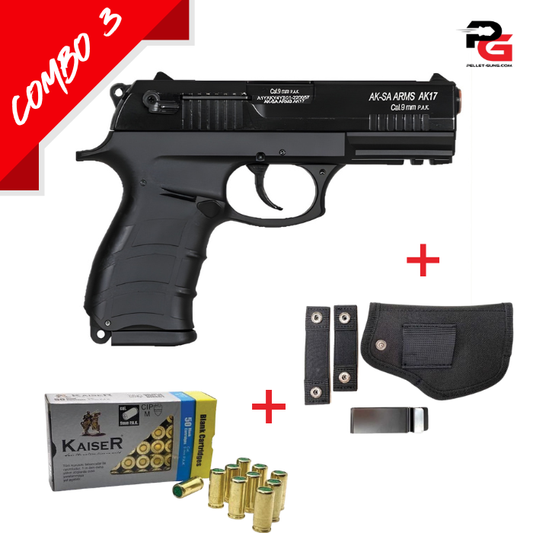 COMBO SPECIAL - AKSA Arms Model AK-17 Blank Gun - Black