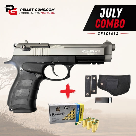 COMBO DEAL - AKSA Arms Model AK-18 Blank Gun - Black & Fume