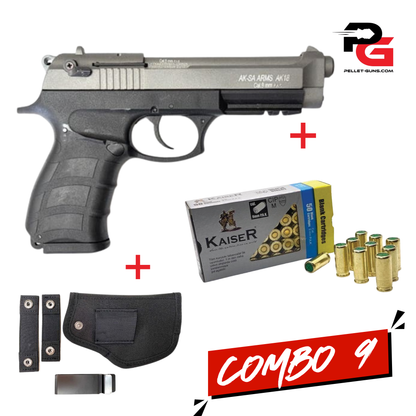 COMBO SPECIAL - AKSA Arms Model AK-18 Blank Gun - Black & Fume