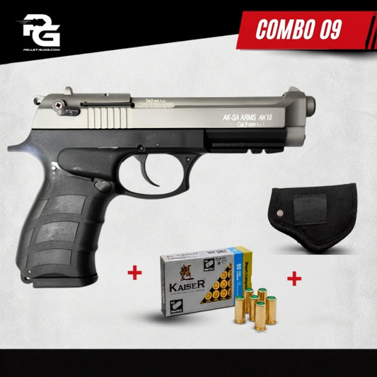 COMBO DEAL - AKSA Arms Model AK-18 Blank Gun - Black & Fume