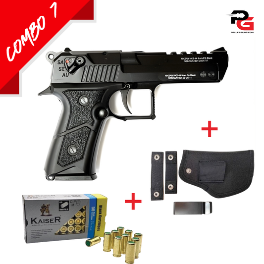 COMBO SPECIAL - Niksan BP44 Blank Firing Pistol 9mm P.A.K - Black (Semi & Fully Automatic Firing)