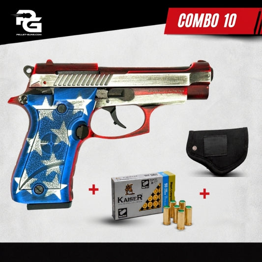 COMBO DEAL - Niksan BP84 Patriot American Flag Blank 9mm P.A.K