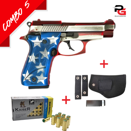 COMBO SPECIAL - Niksan BP84 Patriot American Flag Blank 9mm P.A.K