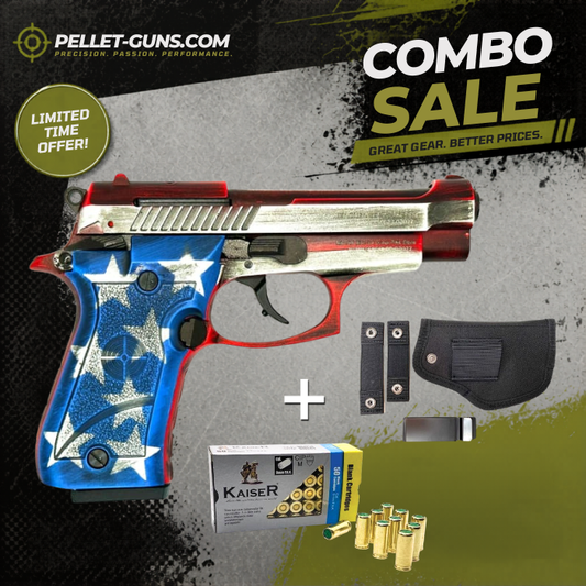 COMBO SPECIAL - Niksan BP84 Patriot American Flag Blank 9mm P.A.K