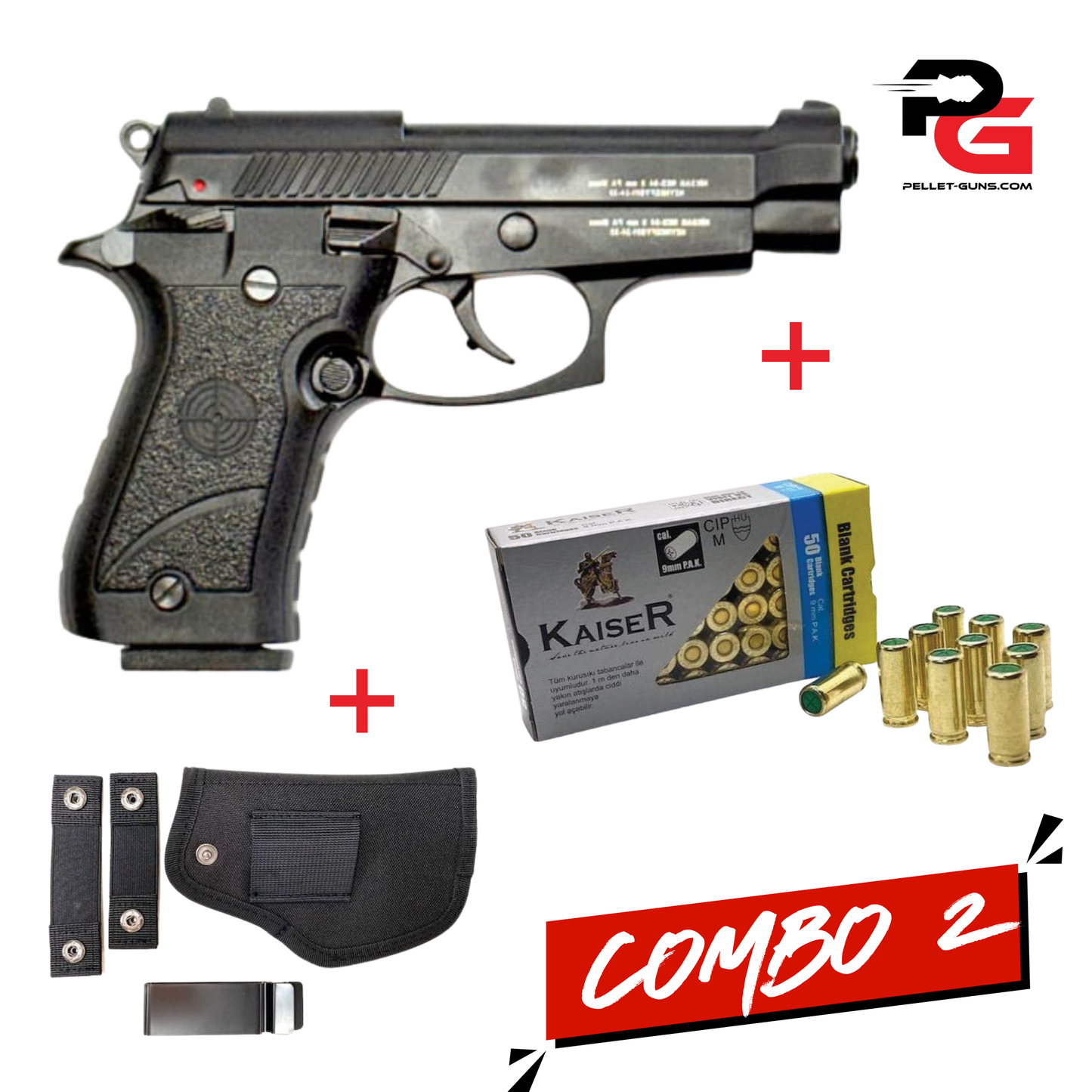 COMBO SPECIAL - Niksan BP84 Blank Firing 9mm P.A.K Black