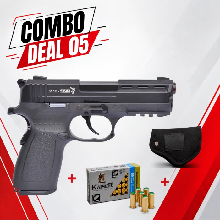 COMBO SPECIAL - Kuzey S320 Black Blank Firing Gun