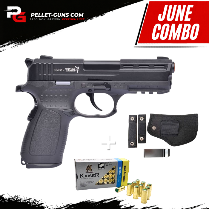 COMBO DEAL - Kuzey S320 Black Blank Firing Gun