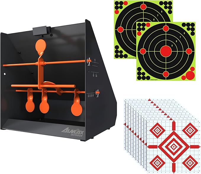 PELLET TRAP (HEAVY DUTY) 31X23X31CM WITH SPINNING TARGETS 5MM THICKNESS AND 5MM BACKPLATE AND 10PCS PAPER TARGETS INCLUDED