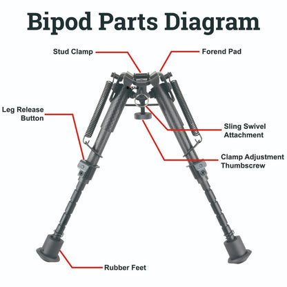 BUTTERFLY BIPOD - FITS TO STUD (23-38CM HIGH)