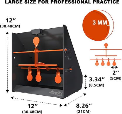 PELLET TRAP (HEAVY DUTY) 31X23X31CM WITH SPINNING TARGETS 5MM THICKNESS AND 5MM BACKPLATE AND 10PCS PAPER TARGETS INCLUDED