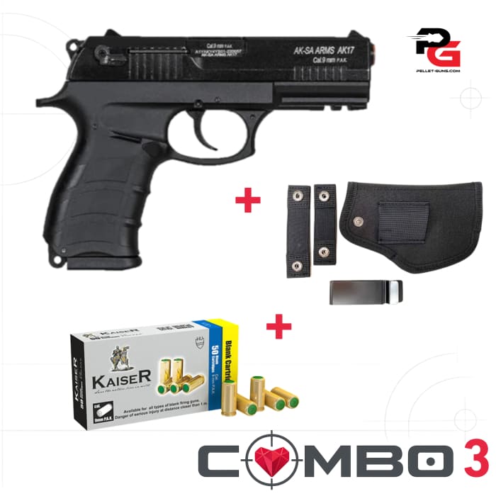 AKSA Arms Model AK-17 Blank Gun - Black - Blank Firing