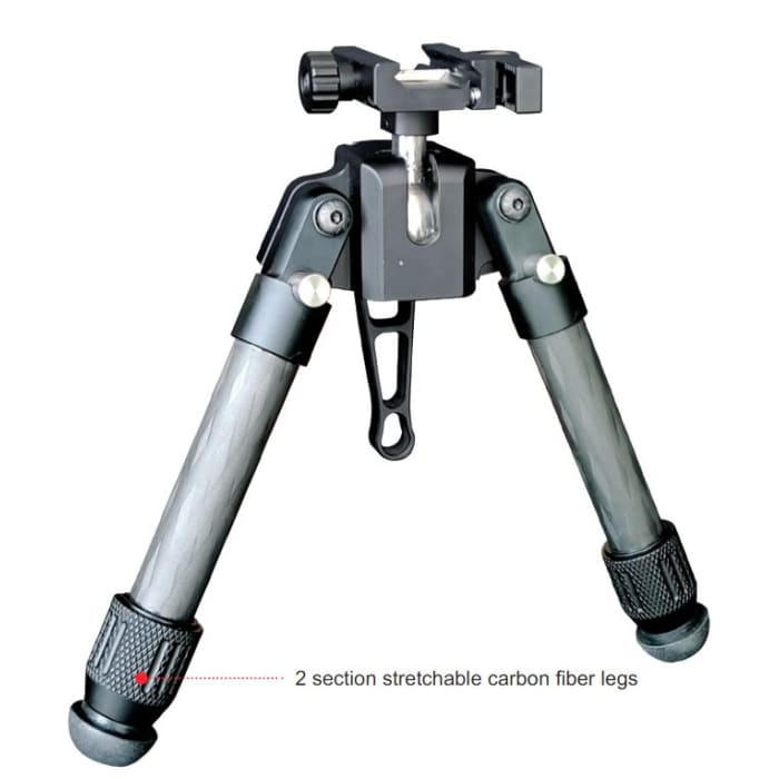 BP02C Carbon Fibre Bipod with standard and spike feet