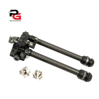 Carbon Fibre bipod with standard and spike feet included