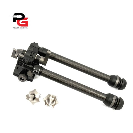 Carbon Fibre bipod with standard and spike feet included