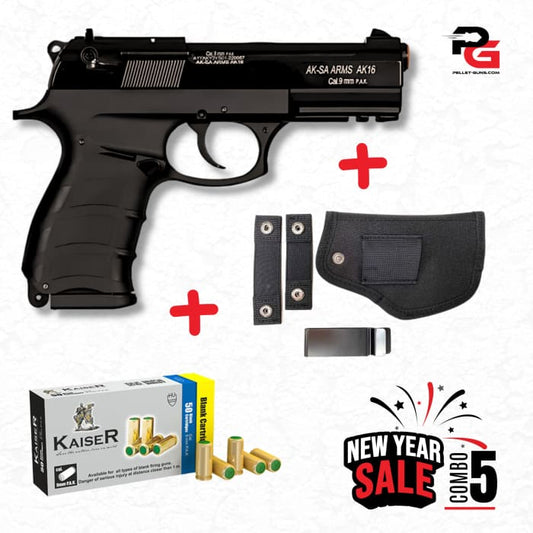 COMBO SALE - AKSA Arms Model AK-16 Blank Gun - Black