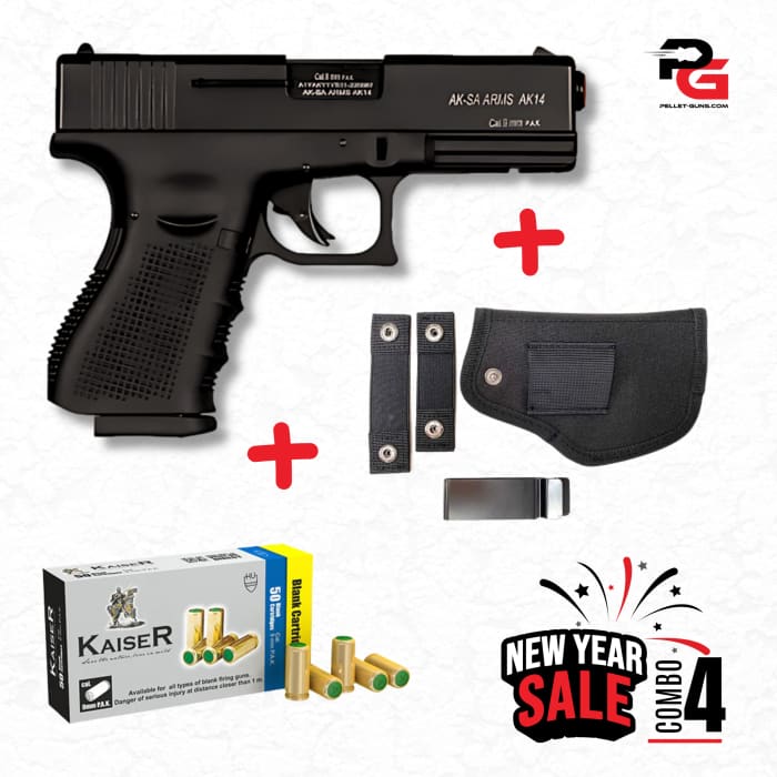 COMBO SALE - KSA Arms Model AK-14 Blank Gun - Black - Blank