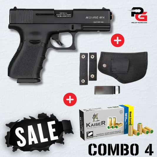 COMBO SPECIAL - AKSA Arms Model AK-14 Blank Gun - Black