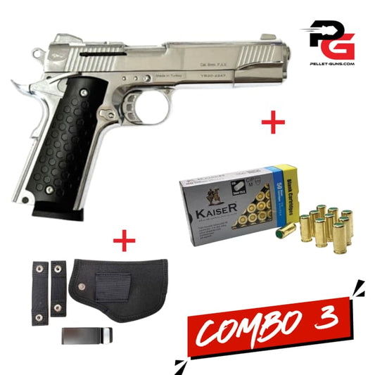 COMBO SPECIAL - Kuzey 911 blank 9mm PAK - chrome