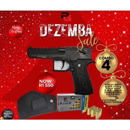 Dezemba Sale Combo 4: Niksan BP44 Blank Firing Pistol 9mm