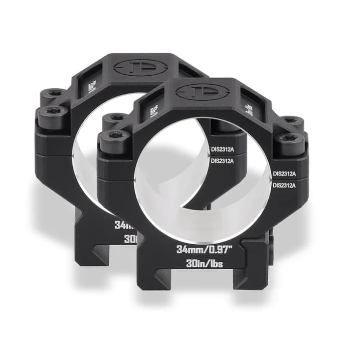 Discovery 7075 Aluminum Scope Rings – 34mm Tube | Fits