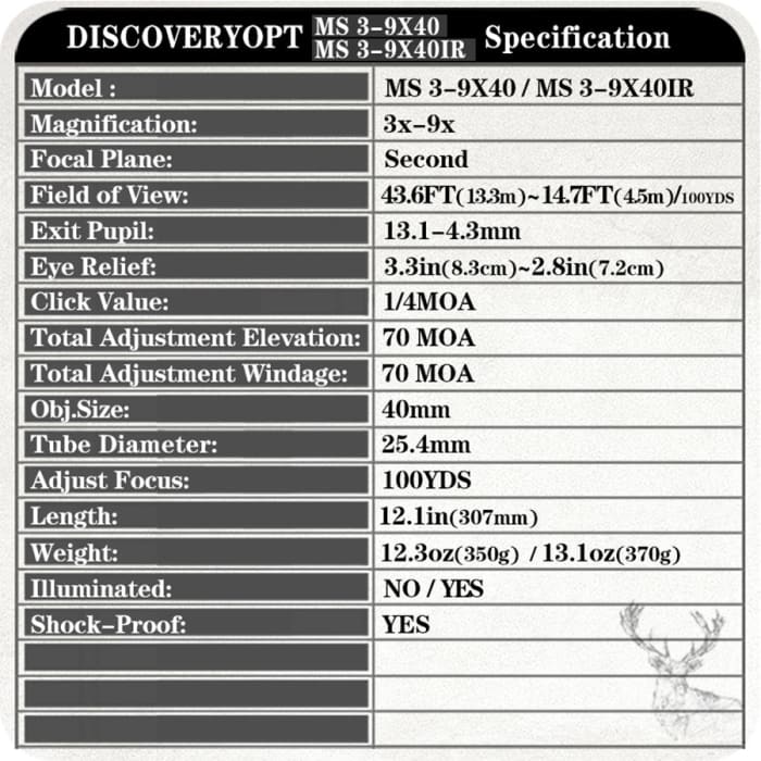 Discovery MS 3-9X40 scope - Scopes