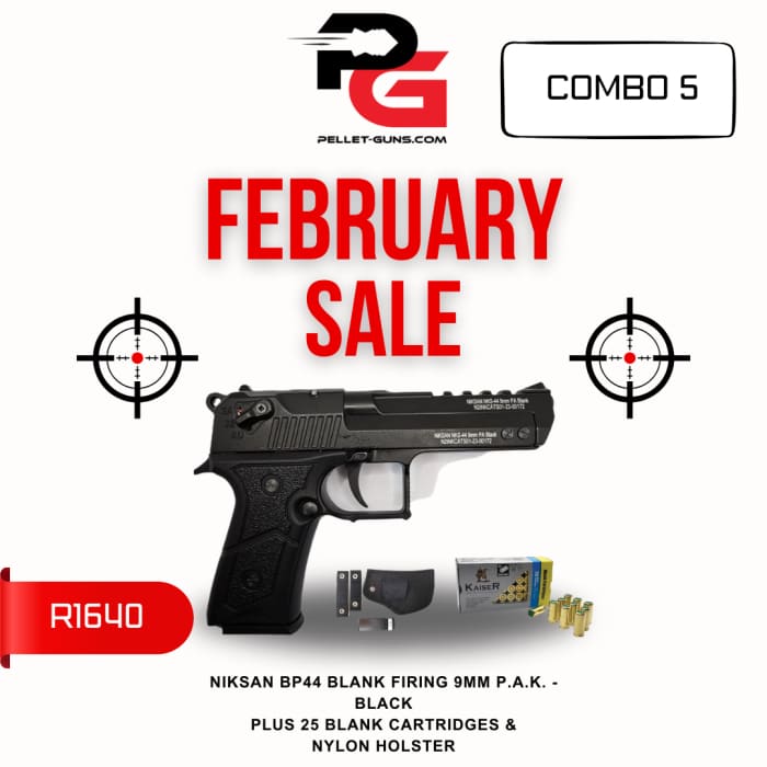 FEBRUARY SALE - Niksan BP44 Blank Firing Pistol 9mm P.A.K