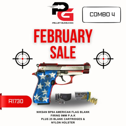 FEBRUARY SALE - Niksan BP84 Patriot American Flag Blank 9mm