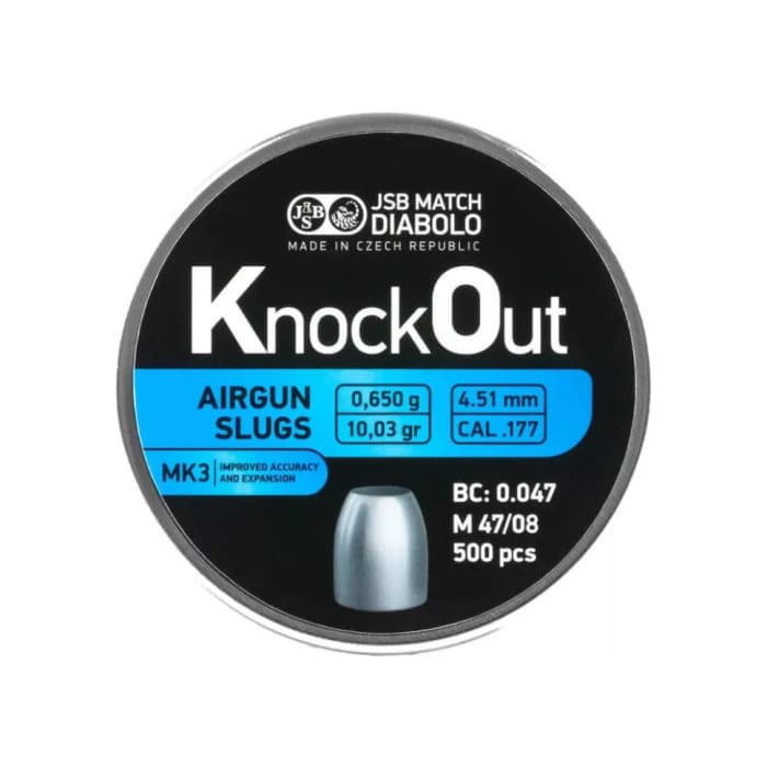 JSB KNOCK OUT SLUGS MK3.177/4.51MM 10.03 GRAIN /500 **NO