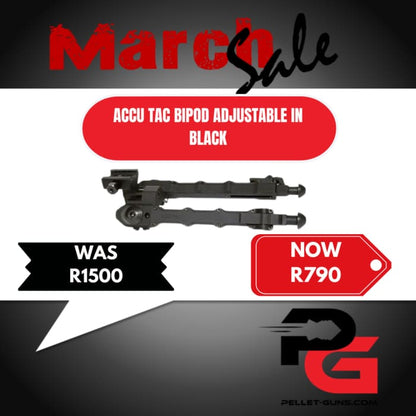 MARCH SALE - Accu Tac Bipod Adjustable in Black (SR-5QD)