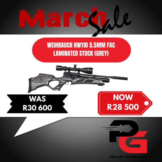 MARCH SALE - Weihrauch HW110 FAC Laminated Stock (Grey)