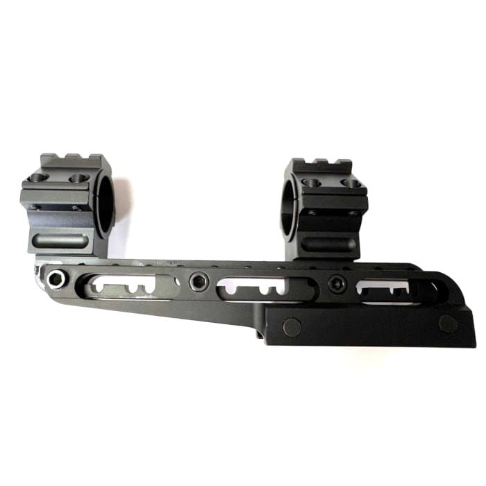 Single piece adjustable 25/30mm picatinny scope mount