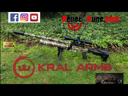 Kral Puncher Jumbo Dazzle, Black .22 With Spare Air Cylinder And Bipod